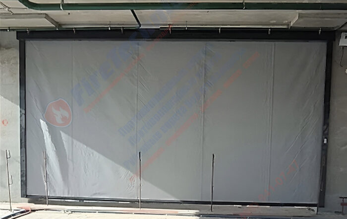 Штора рулонная автоматическая FireTechnics EI 180. Короб standart, направляющие и отсекающая шина premium